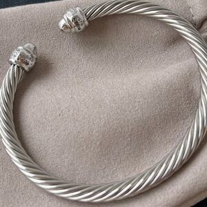 Classic Cable Pave Cuff Bracelet